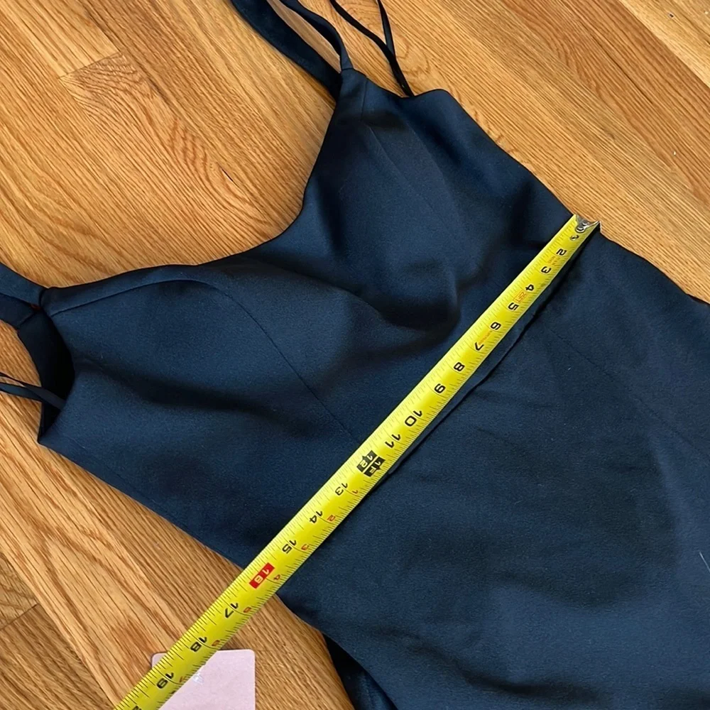 NWT BHLDN for Anthropologie Ana Crepe Dress 14 short sexy black.